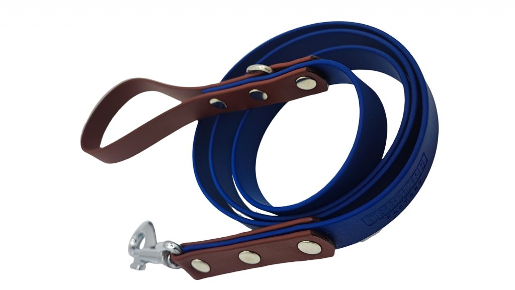 Laisse simple pour chien en Biothane bleu roi et marron – UrbanPet Factory