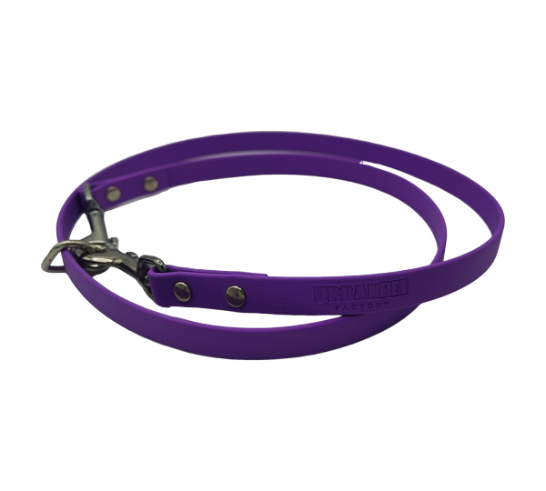 Attache en Biothane violet pour pierre à sel, avec mousqueton pour cheval