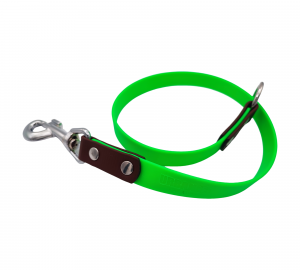 Attache pour pierre à sel vert fluo et marron en Biothane – Cheval – Urban Pet Factory – 19 mm