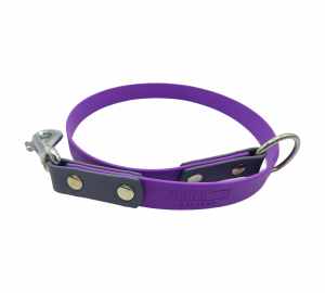 Attache Biothane lila et bleu gris 19 mm pour pierre à sel – cheval