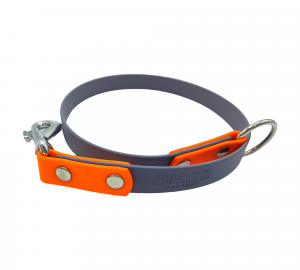 Attache pour pierre à sel gris et orange fluo en Biothane – Cheval – Urban Pet Factory – 19 mm