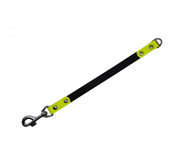 Coupleur pour chien en Biothane noir et jaune fluo – Urban Pet Factory