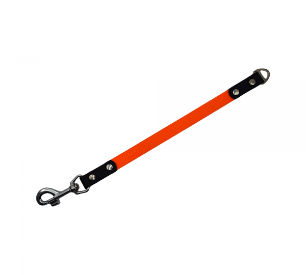 Coupleur pour chien en Biothane orange fluo et noir – Urban Pet Factory
