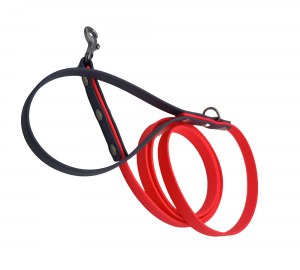 Laisse simple 1m50 rose fluo et gris - 13mm