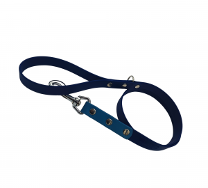 Laisse simple 1m bleu marine et bleu pétrole - 19mm