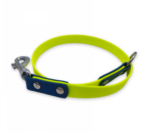 Attache pierre de sel jaune fluo et bleu pétrole – 19mm