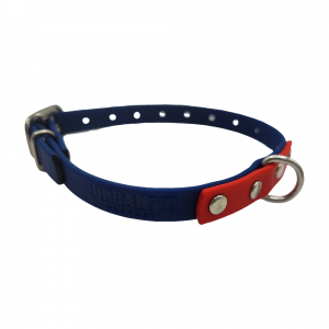 Collier XS bleu marine et rouge - boucle double - 13mm