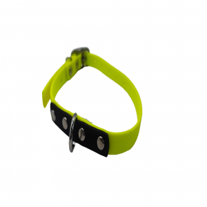 Collier S jaune fluo et noir - boucle double - 13mm