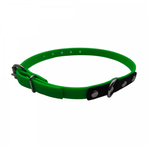 Collier S vert fluo et noir - boucle rouleau - 13mm