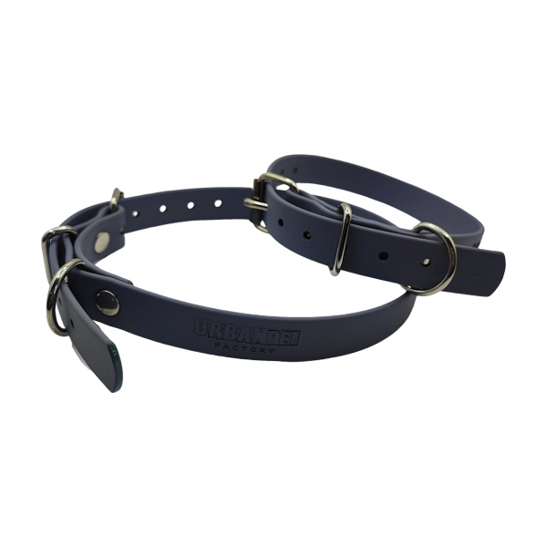 Collier L gris - BASIC (boucle rouleau, sans œillet) - 19mm