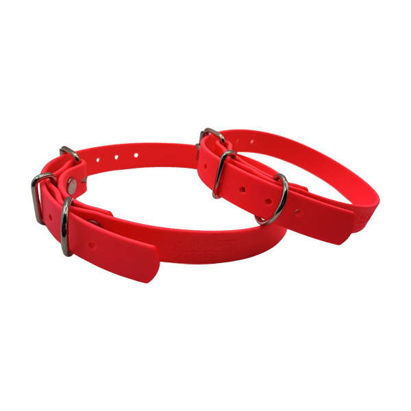 Collier L rose fluo - BASIC (boucle rouleau, sans œillet) - 19mm