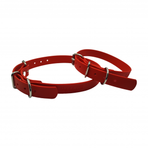 Collier L rouge - BASIC (boucle rouleau, sans œillet) - 19mm