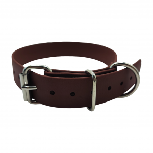 Collier L marron - BASIC (boucle rouleau, sans œillet) - 25mm