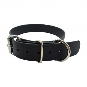 Collier L noir - BASIC (boucle rouleau, sans œillet) - 25mm