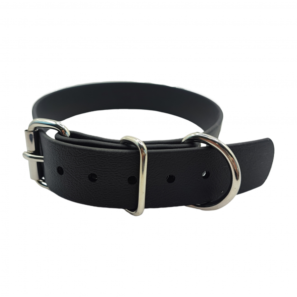 Collier L noir - BASIC (boucle rouleau, sans œillet) - 25mm